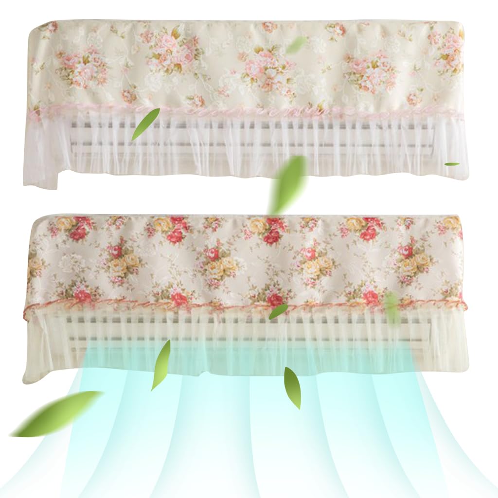 HASTHIP 2Pcs Air Conditioner Cover Dust Cover Fashion Lace Cloth Cover Universal Summer Air Conditioner Hood Cover for 1-1.5p Air Conditioner HASTHIP 2Pcs Air Conditioner Cover Dust Cover Fashion Lace Cloth Cover Universal Summer Air Conditioner Hood Cover for 1-1.5p Air Conditioner